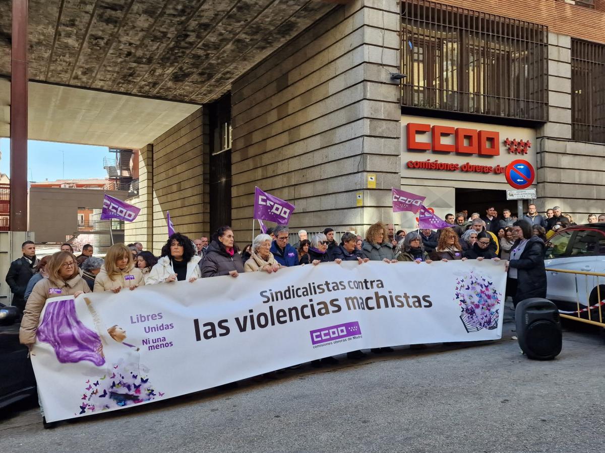CCOO Madrid se concentra en repulsa por los últimos asesinatos machistas