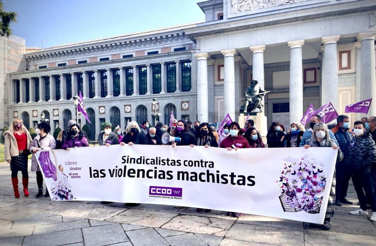 Sindicalistas contra las violencias machistas. Foto de M.Díaz