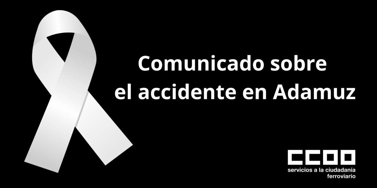 Comunicado sobre el trágico accidente ferroviario en Adamuz (Córdoba)